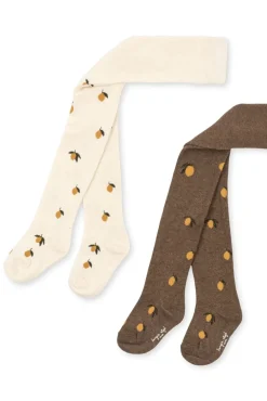 2 Pack Jaquard Tights Lemon Ks100021