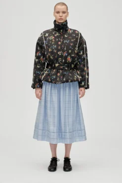 2407 Satin Ruffle, Cinched Aviator Bomber Jacketsg-aw25-j056-2407