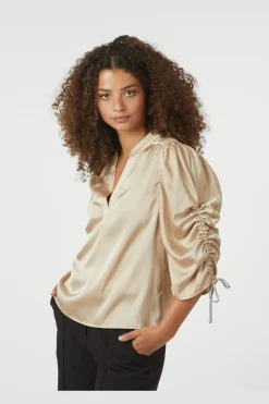 Alvira Drapy Satin Blouse 166542