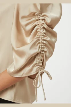 Alvira Drapy Satin Blouse 166542