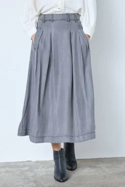 Anyacc Denim Pleat Skirt 34181