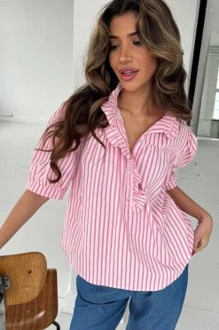 Ariana Stripe Pink Ss 14794