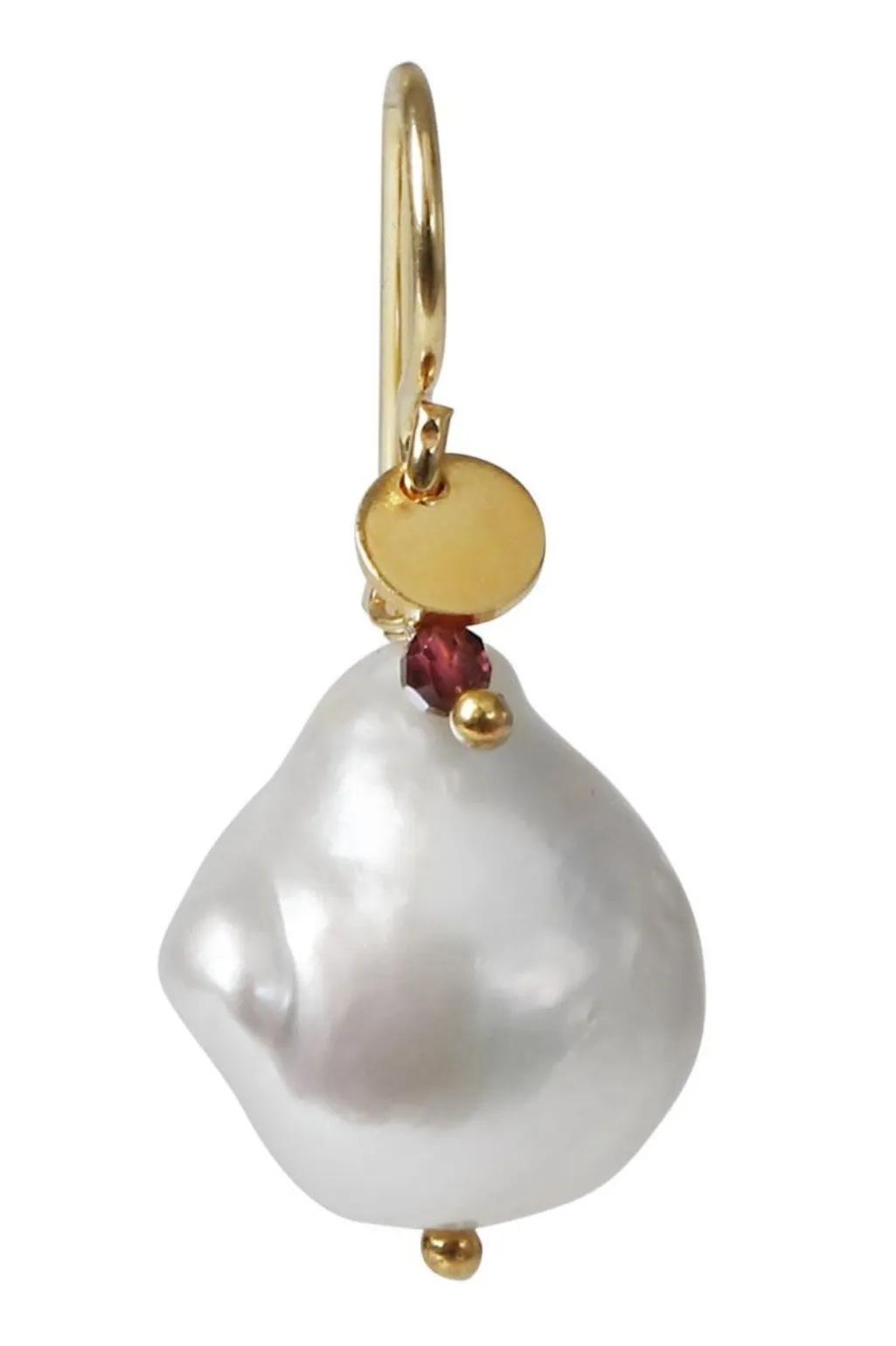 Baroque Pearl Earring With Gemstone