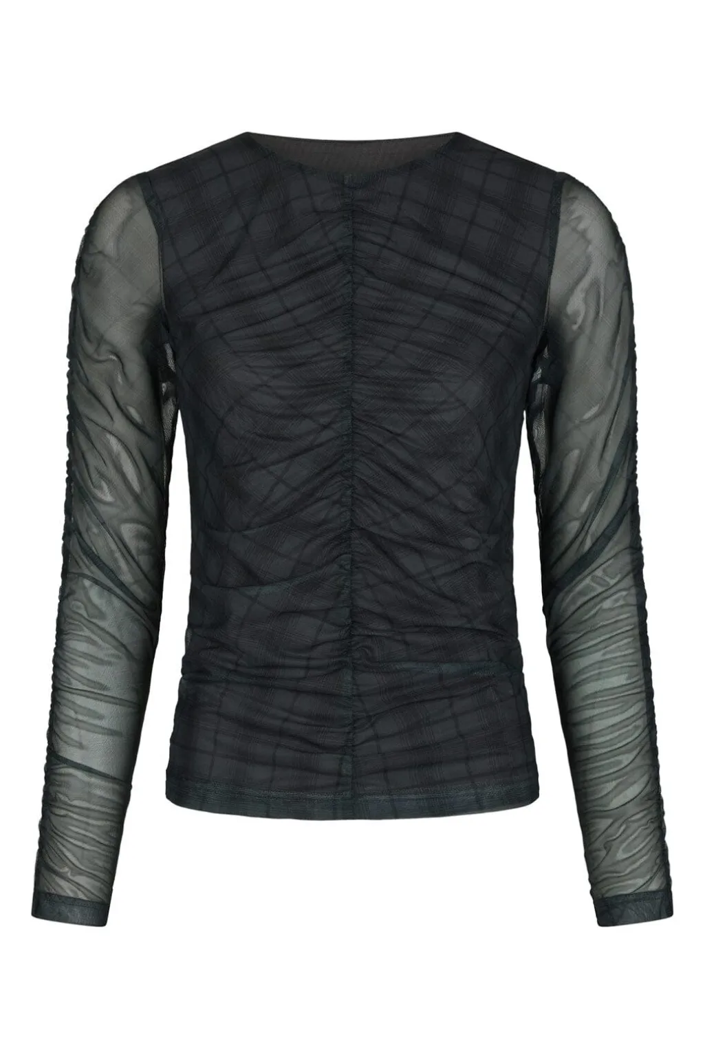 Bea Check Mesh Blouse 167294