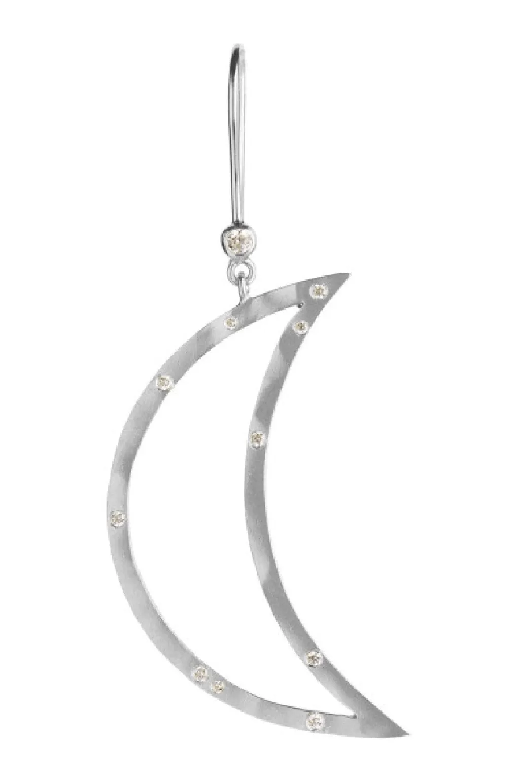 Big Bella Moon With Stones Earring Silver
