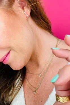 Bogstav halskæde m. sten