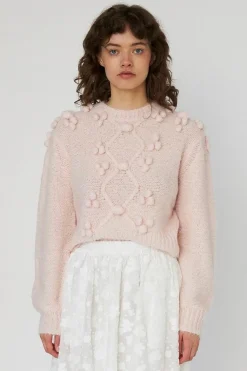 Cable Knit With Bobblestw54-3294