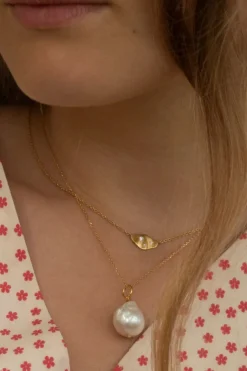 Clear Sea Necklace With Stones Goldenen