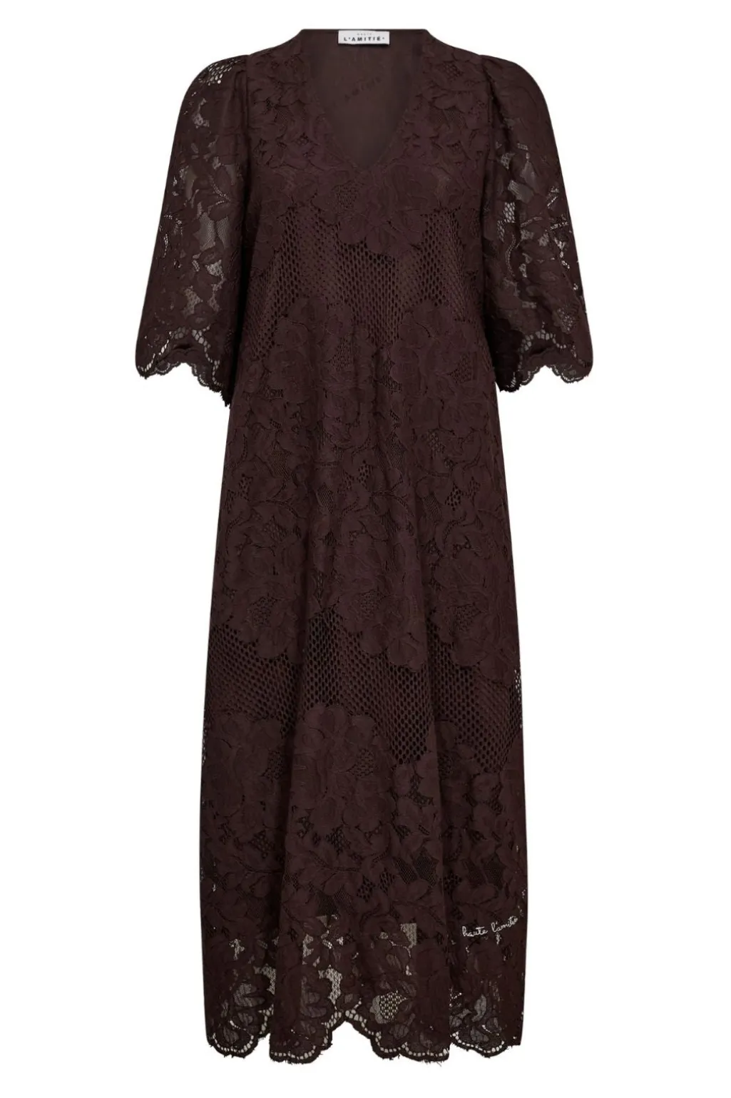 Curvey Lace Hem Dress HL10009