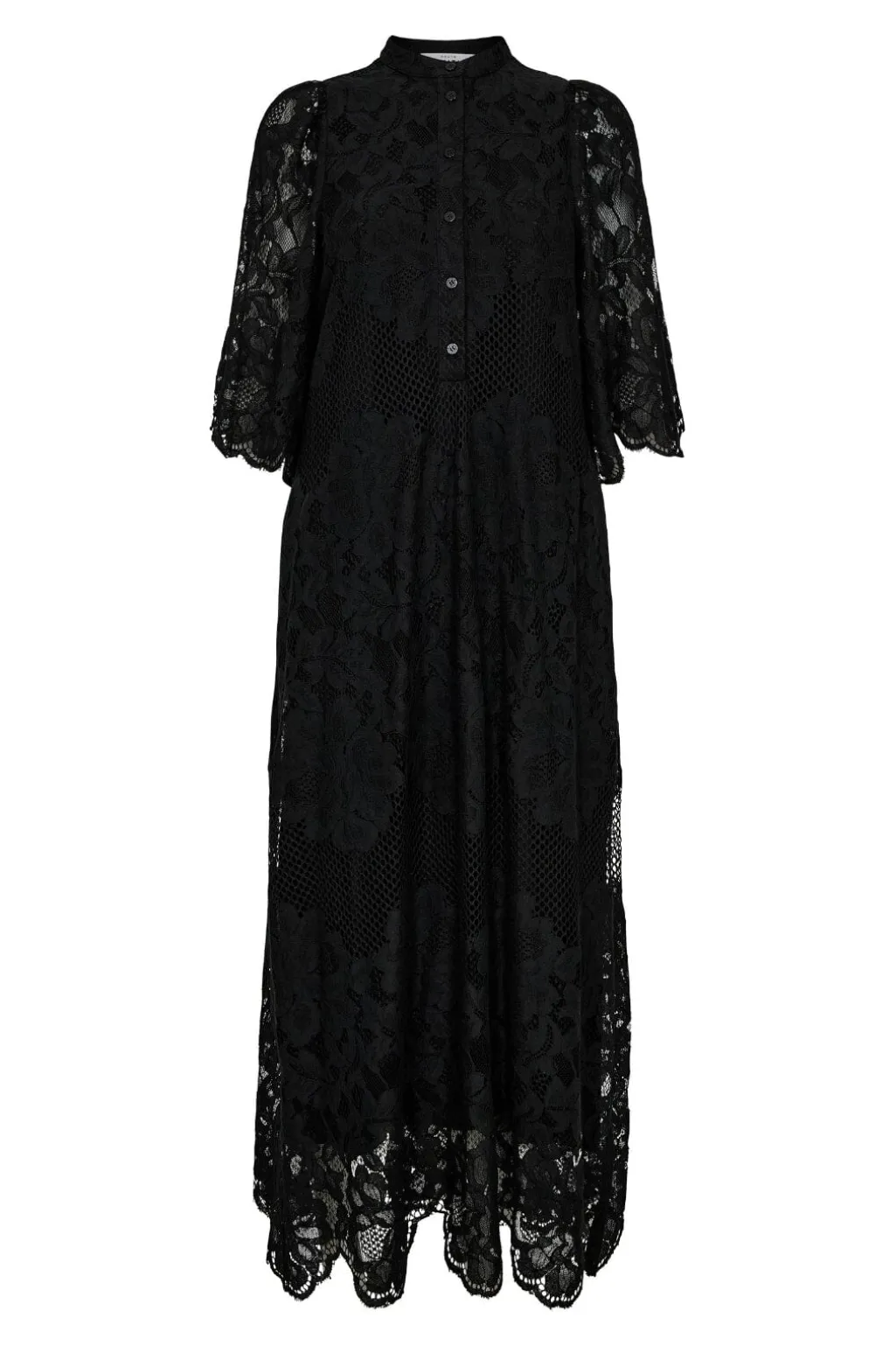 Curvey Lace Hem Placket Dress HL10406