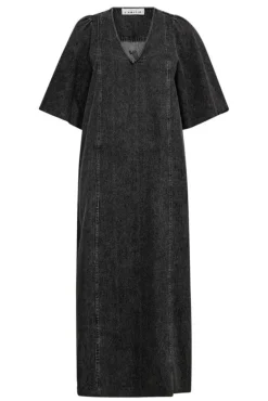 Denim Hem Dress Black HL10357