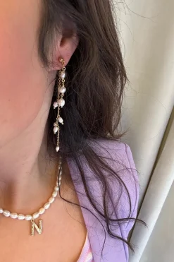 Double String Pearl Earring