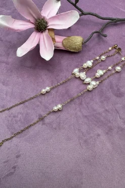 Double String Pearl Earring Long