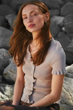 Esla Frill Knit Tee 164432