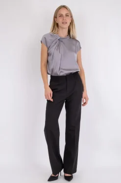 Fleur Drapy Satin Blouse