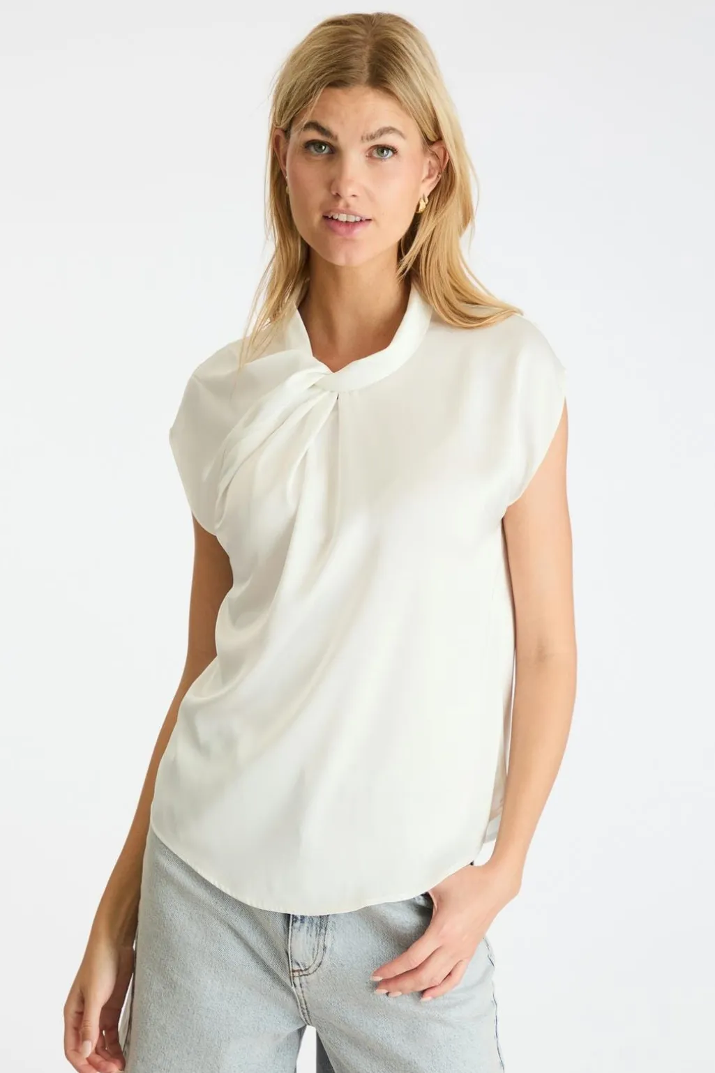 Fleur Drapy Satin Blouse