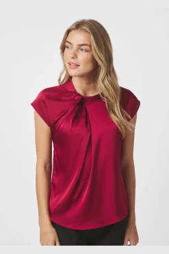Fleur Drapy Satin Blouse 160990