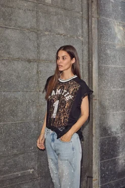 Football Lace Frill Top HL10124