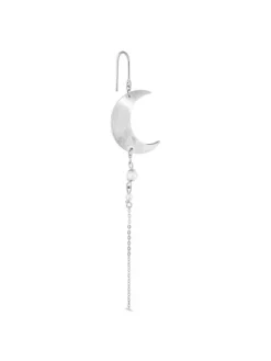 Half Moon Earring with pearl chain Right