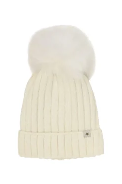 Hat Knit Alpaca Pompom 460397