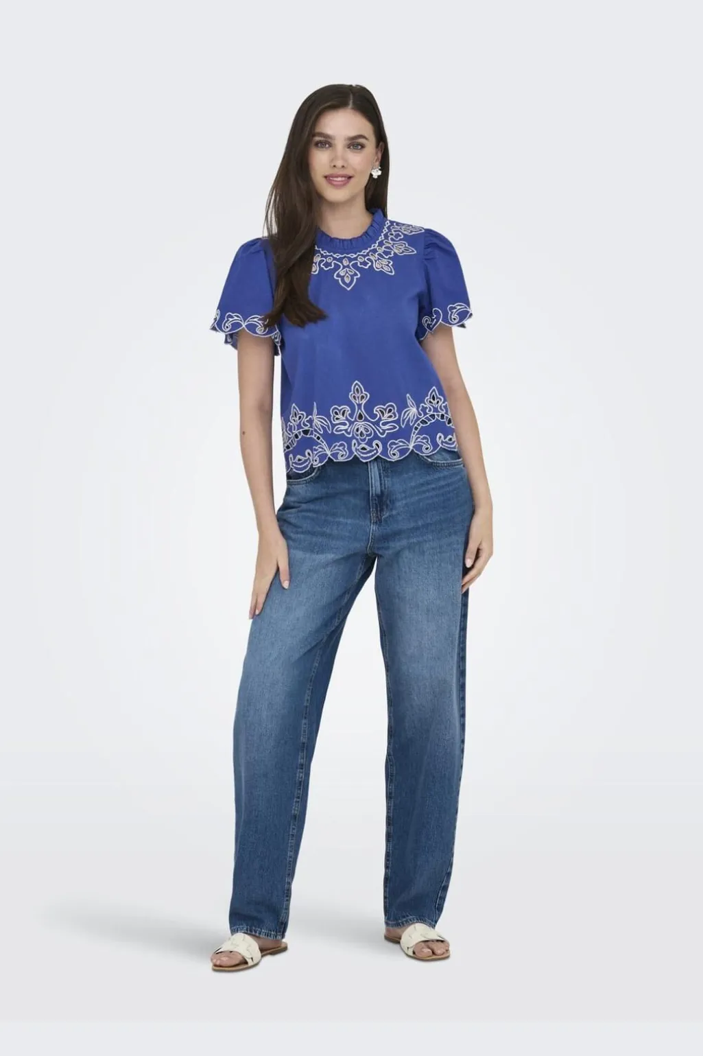 Jdyvera S/S Embroidery Top