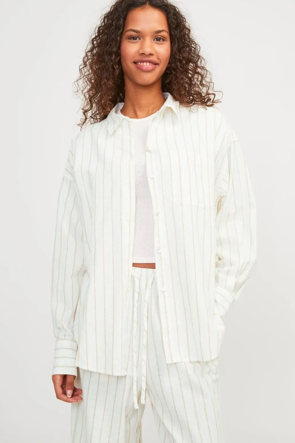 Jxjamie Ls Rlx Linen Blend Shirt Sn