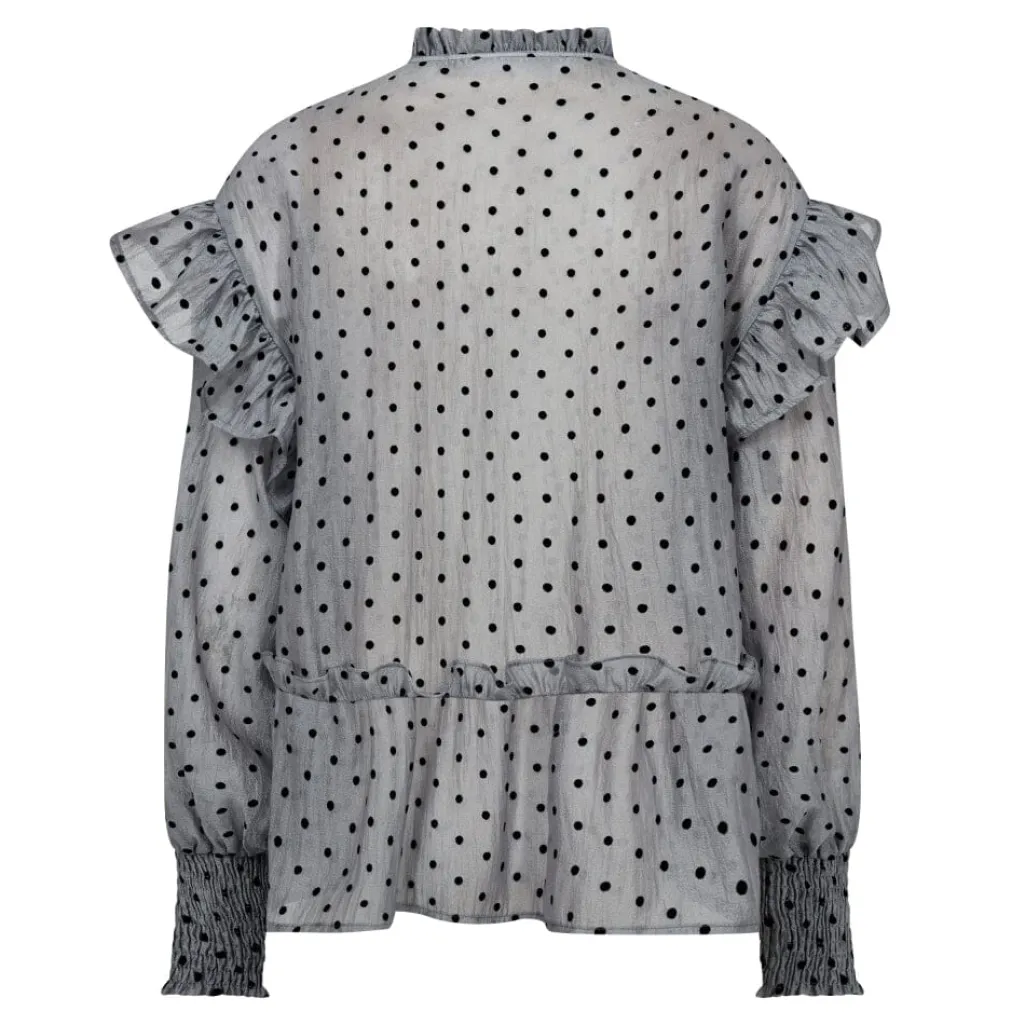 Katinkacc Dot V-Frill Blouse 35560