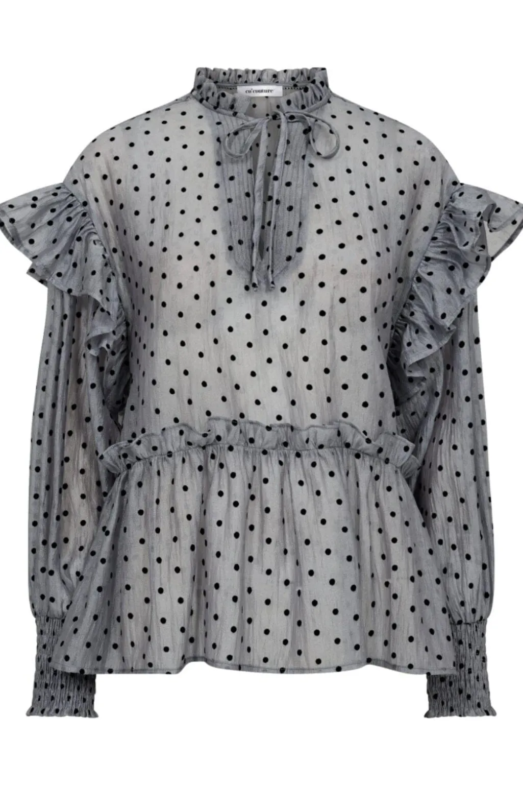 Katinkacc Dot V-Frill Blouse 35560