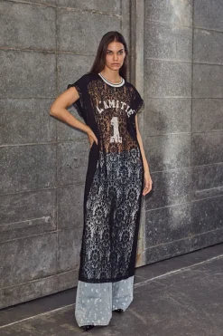 Lace Football Frill Dress HL10132