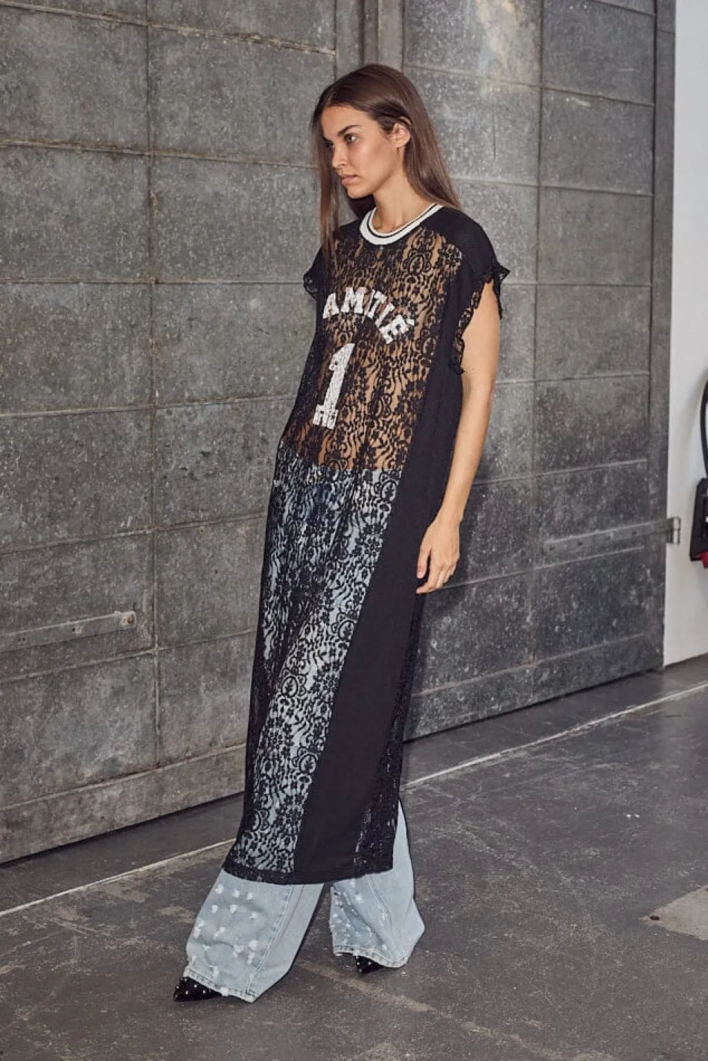 Lace Football Frill Dress HL10132