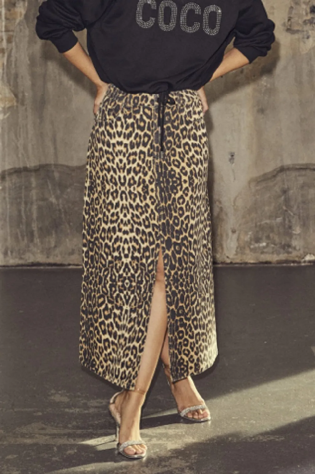 Leocc Denim Slit Skirt 34110