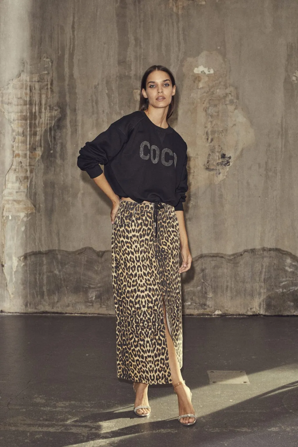 Leocc Denim Slit Skirt 34110