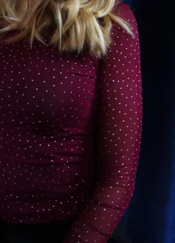 Mesh Ls Sparkle Tshirt 22134