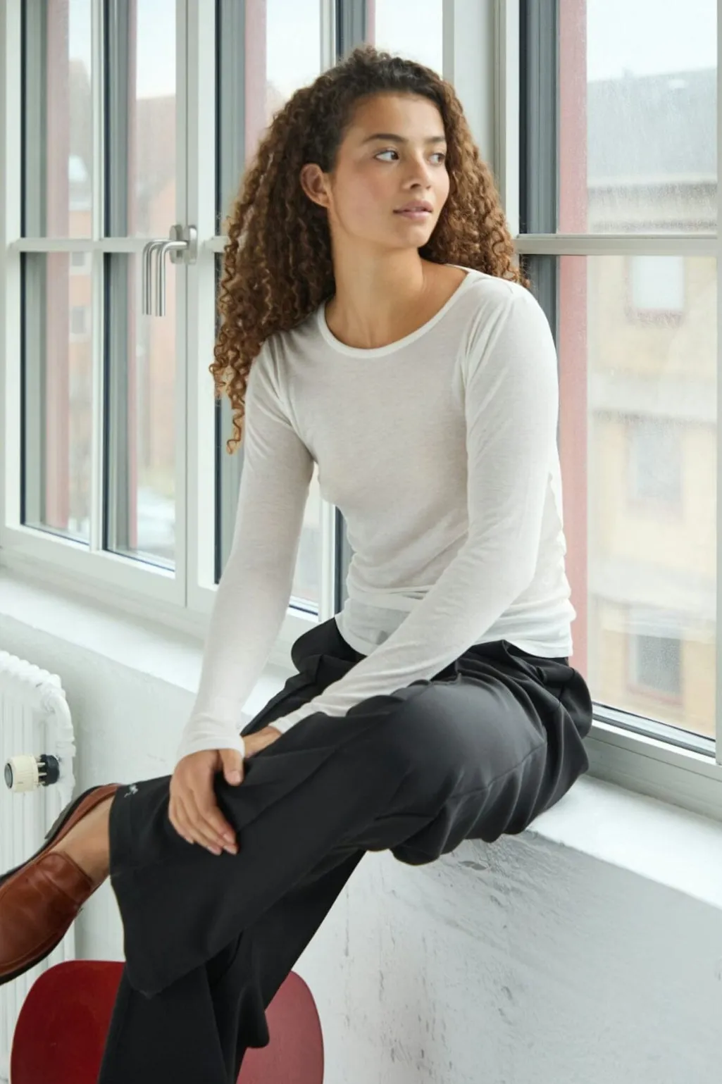 Nella Fine Rib Blouse 167271