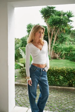 Nia Jersey Wrap Blouse 165501