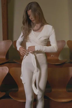 Nia Jersey Wrap Blouse 165501