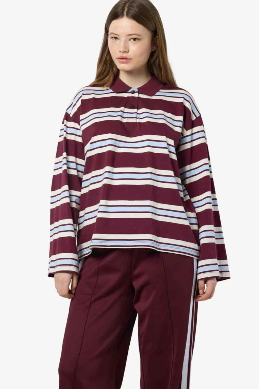 Nmaura L/S Striped Polo Shirt