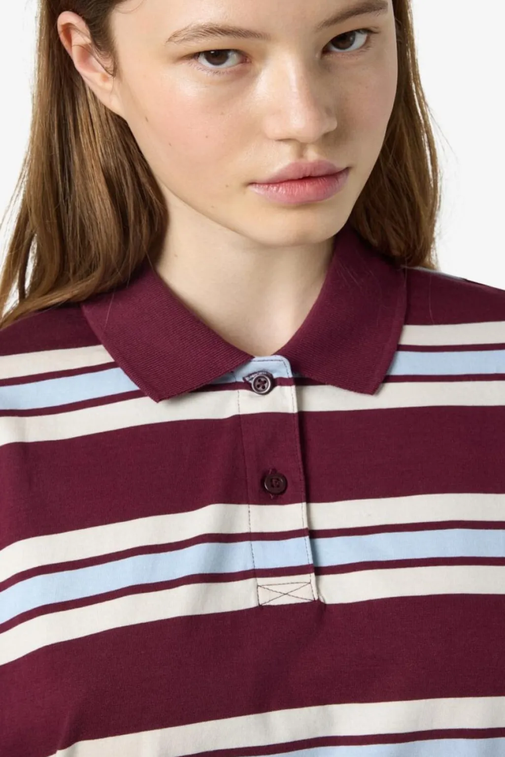 Nmaura L/S Striped Polo Shirt