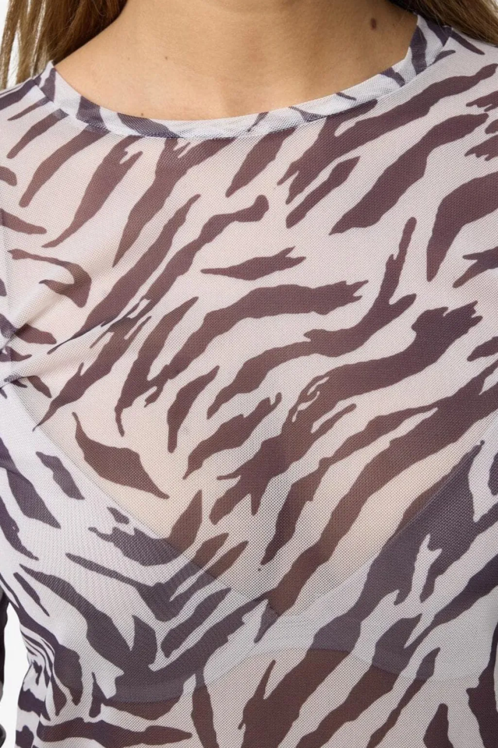 Nmjudith L/S Mesh Top Bg Fwd