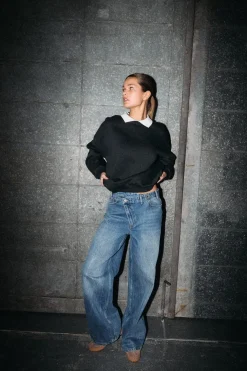 Nmsabine Nw X Over Wide Jeans Fo090Mb