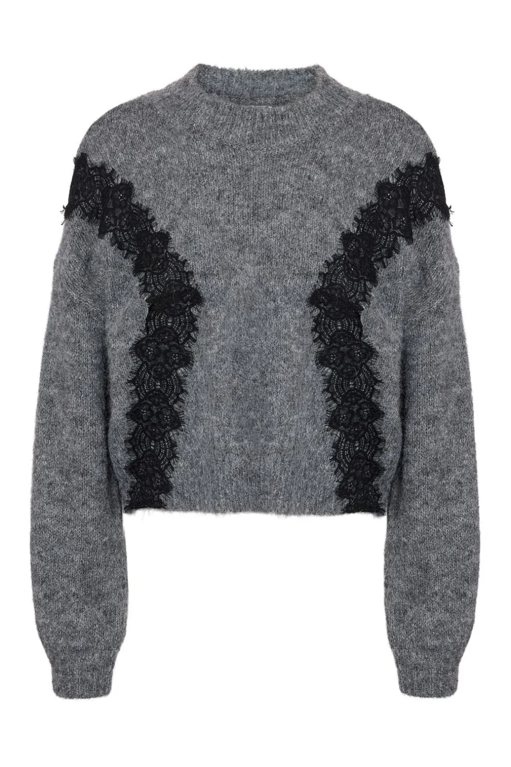 Nmsutton L/S O-Neck Lace Knit Fwd