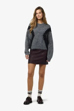 Nmsutton L/S O-Neck Lace Knit Fwd