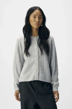 Objflora Re Ls Knit Button Cardigan