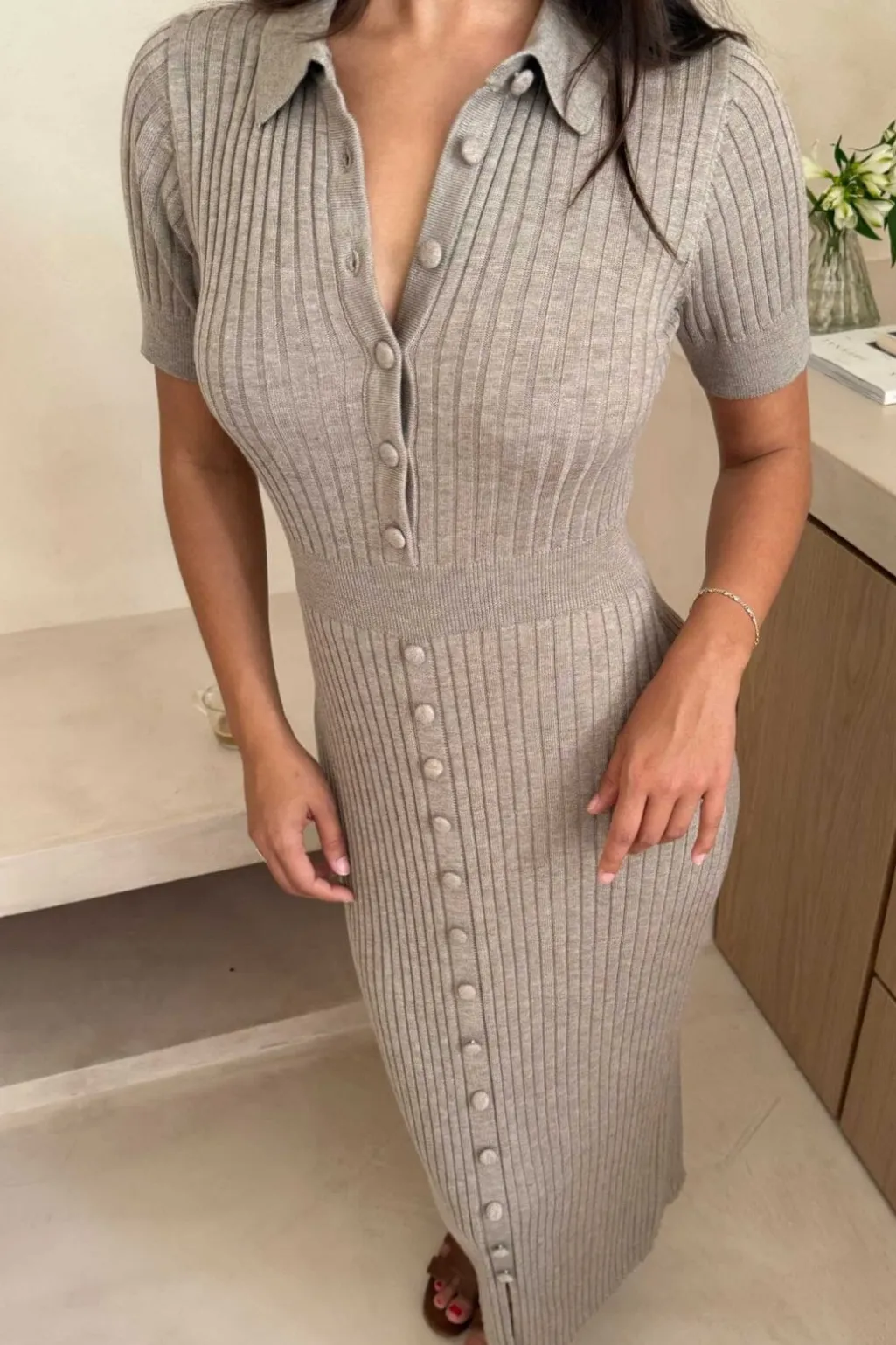 Odetteic Long Ss Dress A025