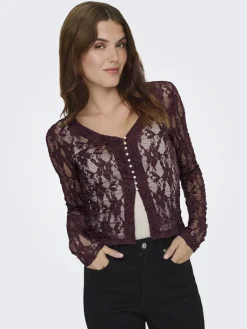 Onlalba L/S V-Neck Lace Top
