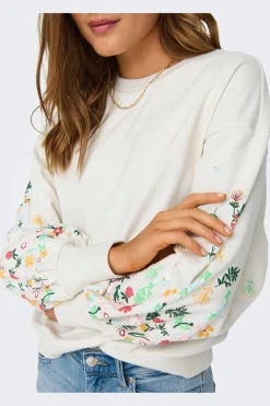 Onlbrooke L/S O-Neck Flower Swt
