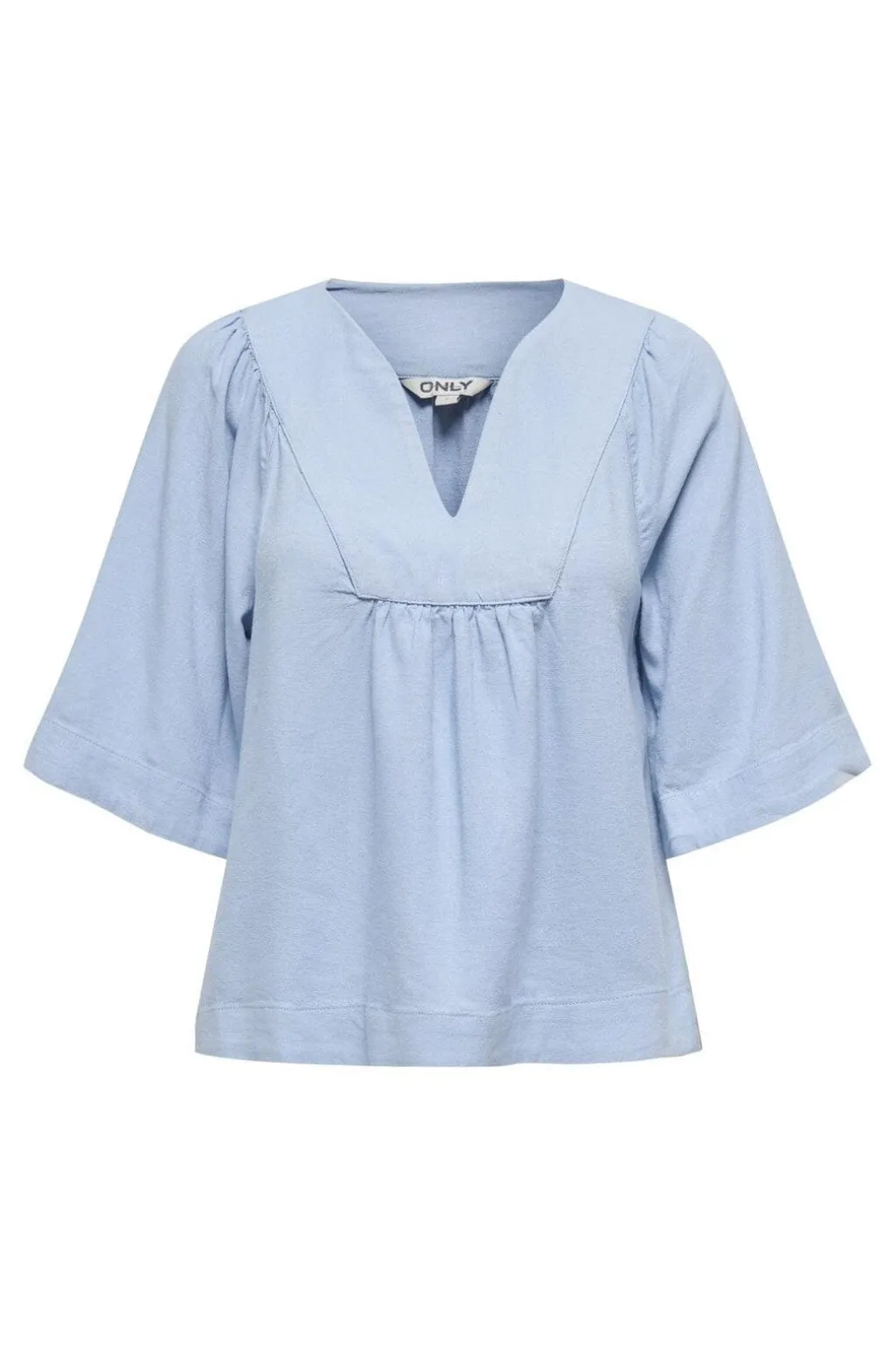 Onlcaro 2/4 V-Neck Linen Bl Top Cc