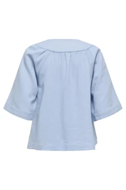 Onlcaro 2/4 V-Neck Linen Bl Top Cc