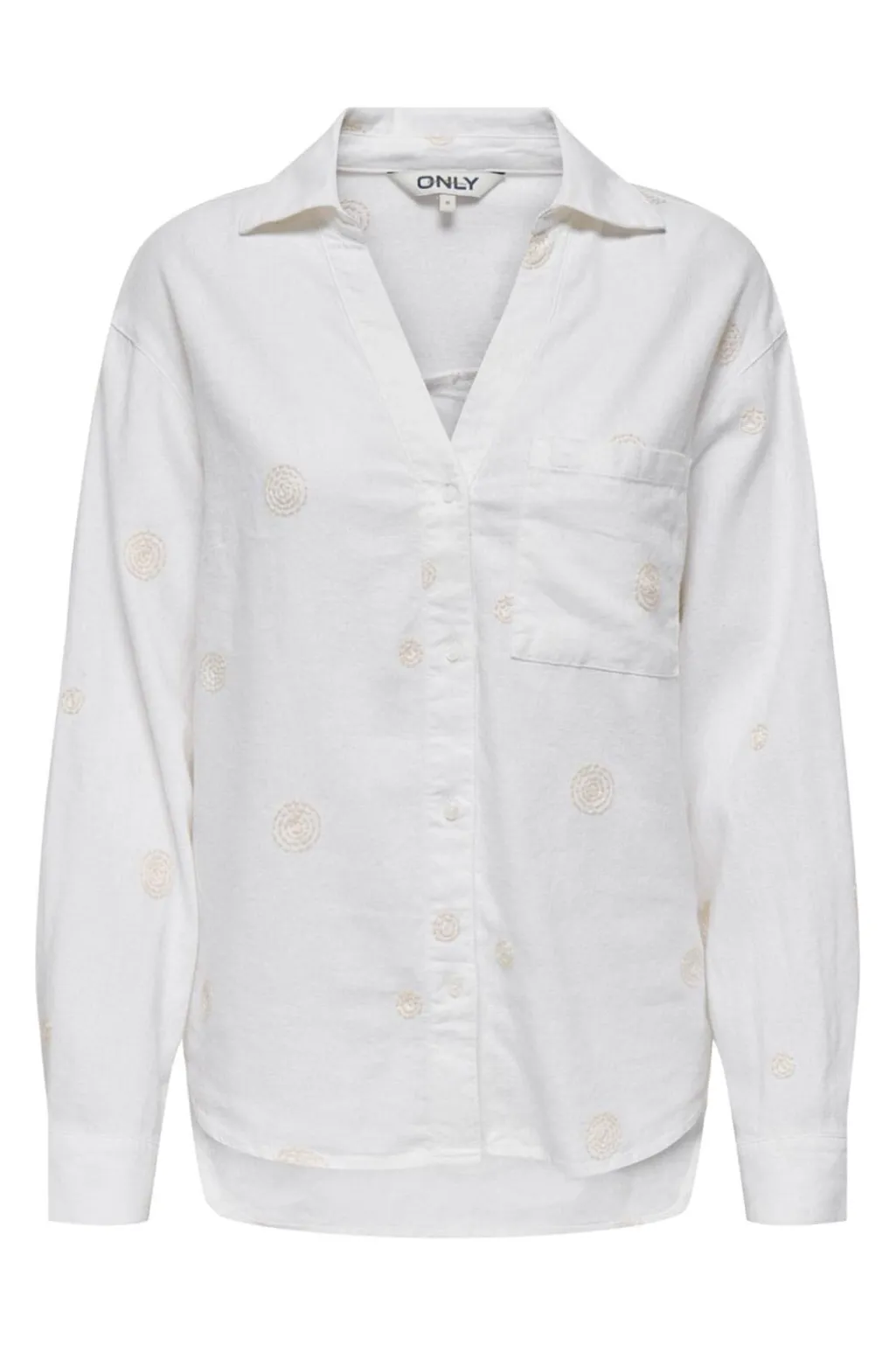 Onlcaro L/S Linen Bl Emb Shirt Cc