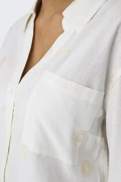 Onlcaro L/S Linen Bl Emb Shirt Cc
